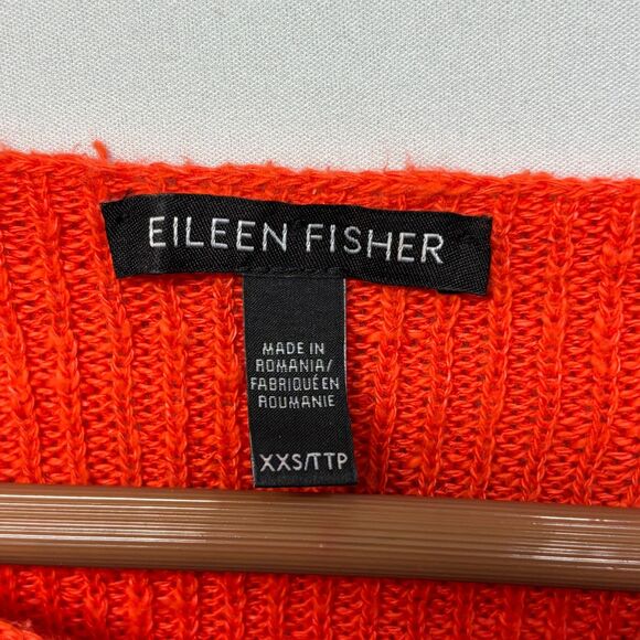 Eileen Fisher Short Sleeve Knit Sweater XXS 2XS Organic Cotton Linen C056 -13 - Picture 5 of 13